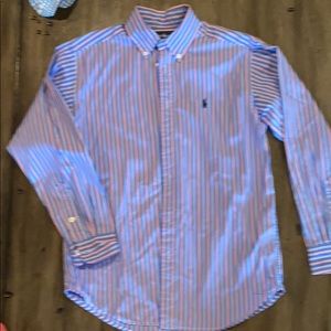 Ralph Lauren red and blue striped boys button down